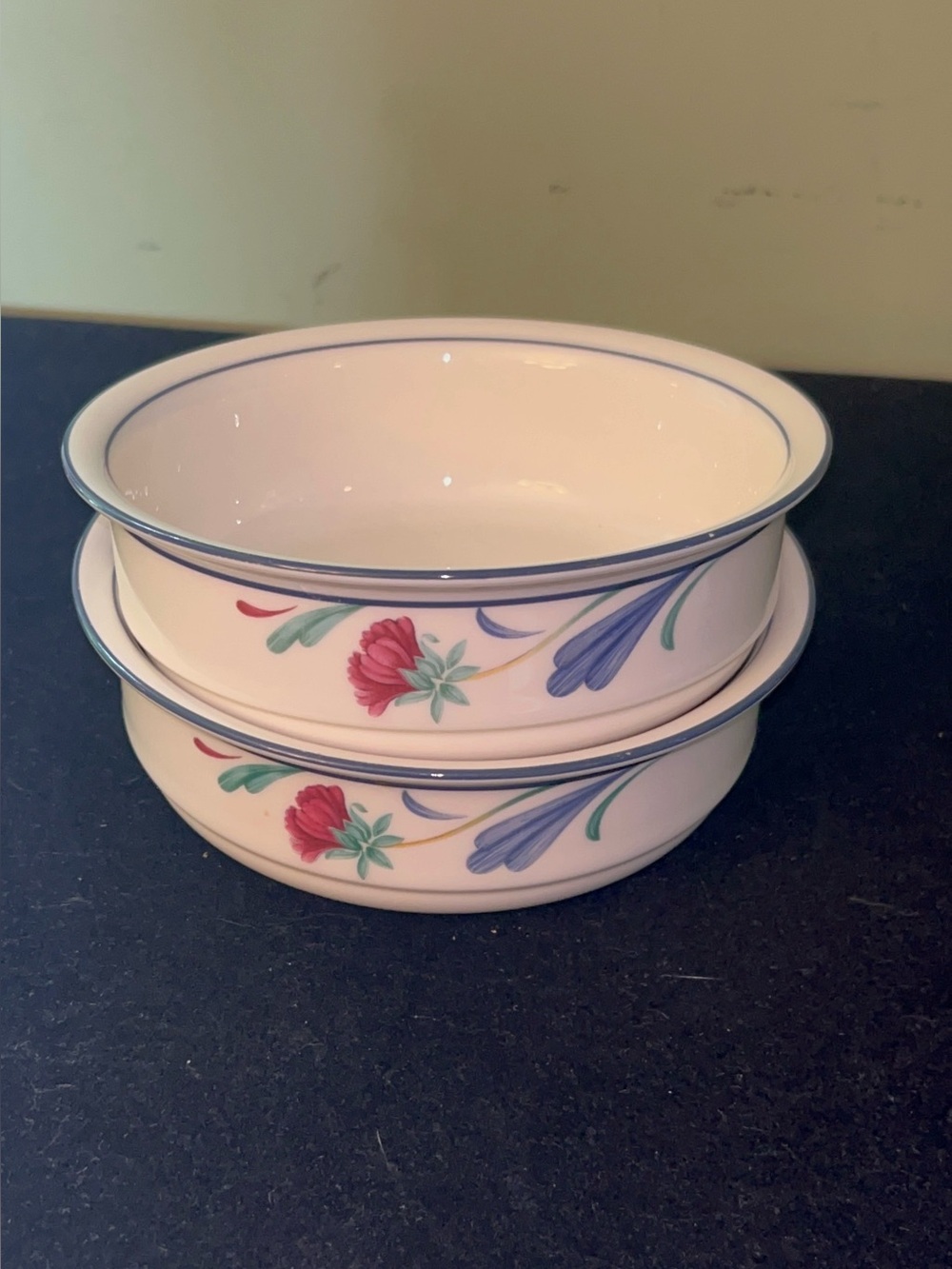 Vintage Lenox "Poppies on Blue" Fruit/Dessert Bowl Set of 2